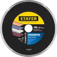Диск алмазный отрезной по керамической плитке CERAMOPRO Professional (180х25.4 мм) Stayer 3665-180_z02