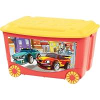 Ящик для игрушек на колесах Пластишка с аппликацией, 580х390х335 мм, 45л Красный 431380904