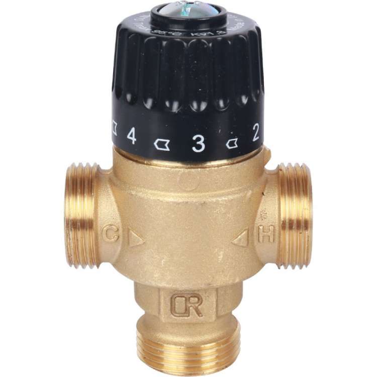 Термостатический смесительный клапан STOUT 3/4 НР, 30-65°С, KV 2.3 SVM-0125-236520