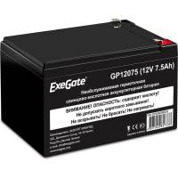 Батарея аккумуляторная АКБ GP12075 12V 7.5Ah 1227W, клеммы F2 ExeGate 234538