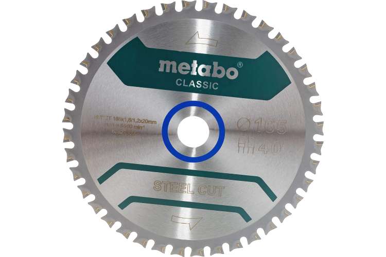 Пильный диск по металлу 165x20 мм, Z40, WZ 4 Metabo SteelCutClassic 628273000