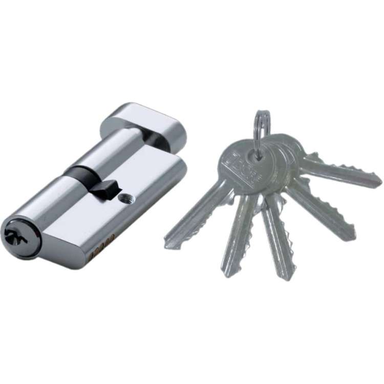 Цилиндр замка DORF ECONOMY ключ/барашек, английский, никель, 45-45, блистер DORF_ECO_90(45x45)_k_kn_бл
