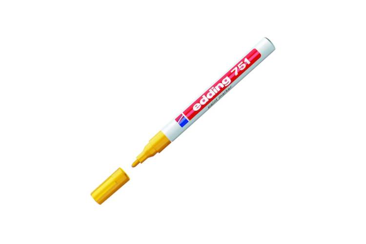 Лаковый маркер Edding пеинт E-751/5 жёлтый, 1-2 мм, металлический корпус 87779