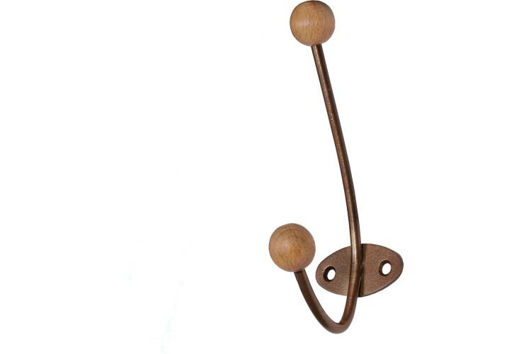 Крючок-вешалка с деревянными шариками Трибатрон КВД-2 бронзовый металлик 4340
