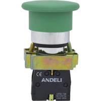 Кнопка ANDELI XB2-BC31 Грибок, без подсветки, зеленый, 1НО ADL10-062