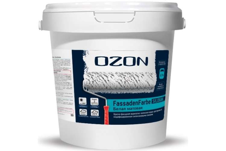 Фасадная краска OZON FASSADENFARBE SILIKON ВД-АК 115А 2.7л/4.2кг ВД-АК-115А-4,2