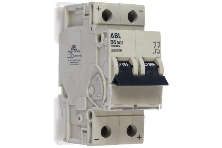 Автоматический выключатель ABL 2P, B, 6 А, 6 кА, 250 В DC, серия DC B6DC2