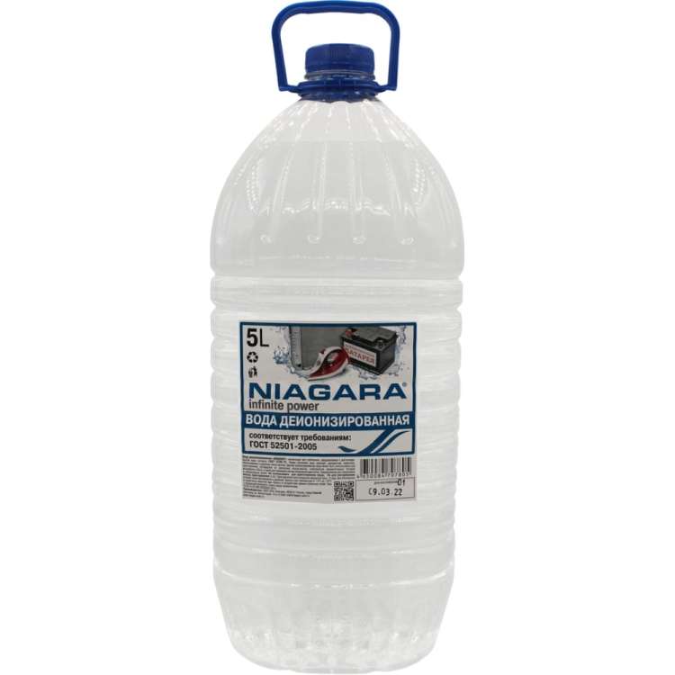 Вода деионизированная в бутылке ПЭТ 5 л Ниагара NIAGARA 001027000010