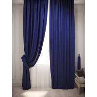 Комплект штор Костромской текстиль с подхватами, Блэкаут, 300x260 см, синий 00-00804247