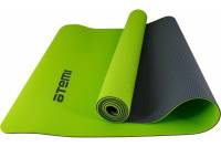 Коврик для йоги и фитнеса ATEMI AYM01TPE, 173х61х0.4 см, серо-зеленый 00-00002056