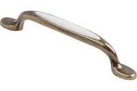 Ручка-скоба с фарфором KERRON 96мм, Д130 Ш14 В24, оксидированная бронза SF09-10-96 OAB