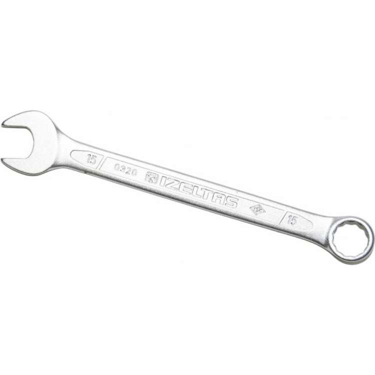Комбинированный плоский ключ IZELTAS 15 мм, длина 190 мм, 0320020015