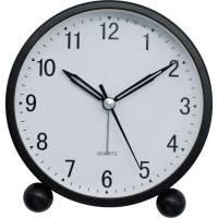 Часы-будильник Apeyron подсветка, цвет черный, металл, диаметр 11.5 см, бесшумные с плавным ходом, батарейка 1аа MLT2207-510-2