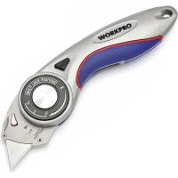 Универсальный складной нож WORKPRO WP211013 алюминиевый, быстросменный, трапециевидные лезвия WP211013