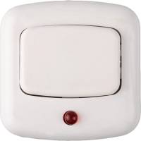 Кнопка для звонка Светозар с индикацией включения цвет белый 220 В 58303