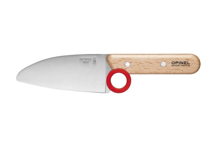 Нож шеф-повара Opinel защита пальцев, деревянная рукоять, нержавеющая сталь, коробка, 001744