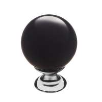 Ручка-кнопка KERRON черное стекло, хром KF10-12