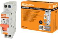 Автоматический выключатель дифференциального тока TDM 63М 2P1P+N C16 10мА 4,5кА тип АС SQ0202-0064