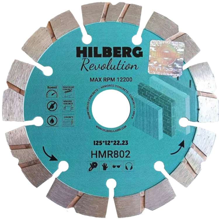 Диск алмазный отрезной Revolution 125х22.23х12 мм Hilberg HMR802
