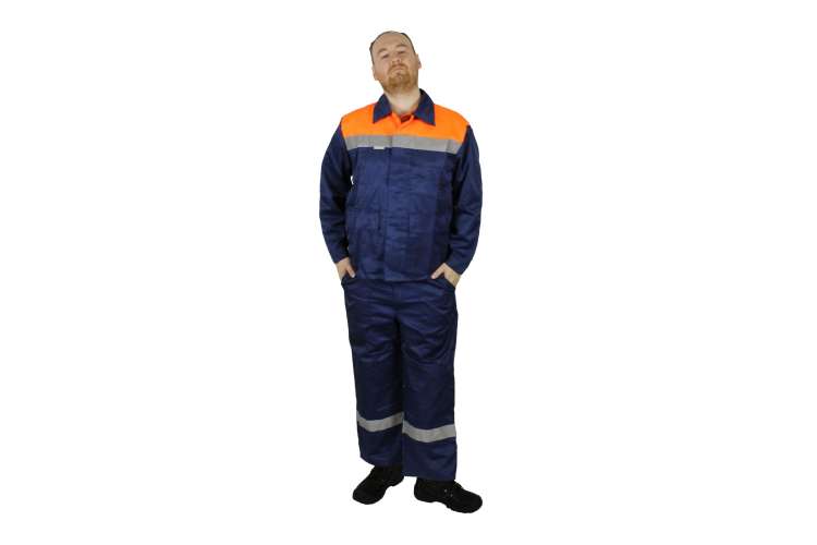 Рабочий костюм Уралспецзащита, синий, кокетка оранжевая, размер 48/50, рост 170/176 330005
