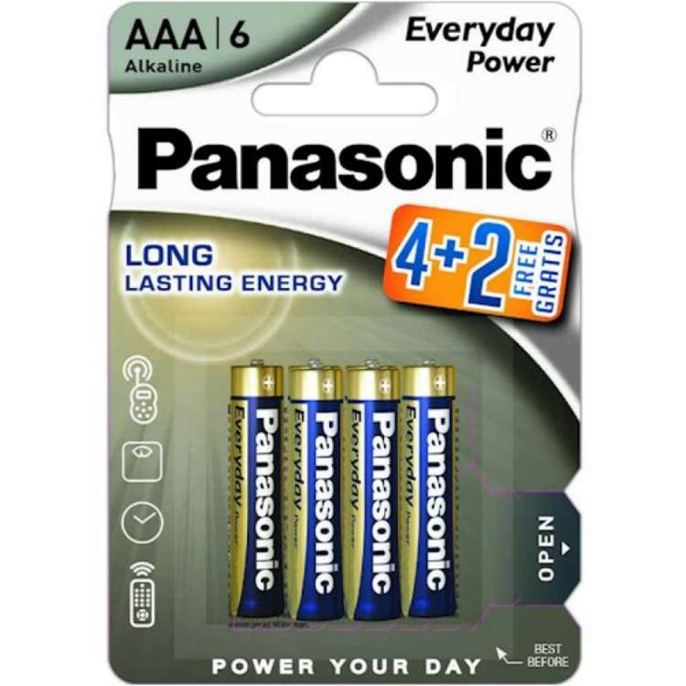 Элементы питания Panasonic LR03 Everyday Power BL6 4+2 7624