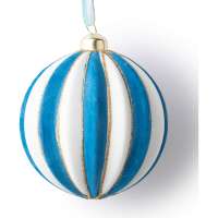 Ребристый шар Karlsbach бело-синий 10 см 3 шт. 12886
