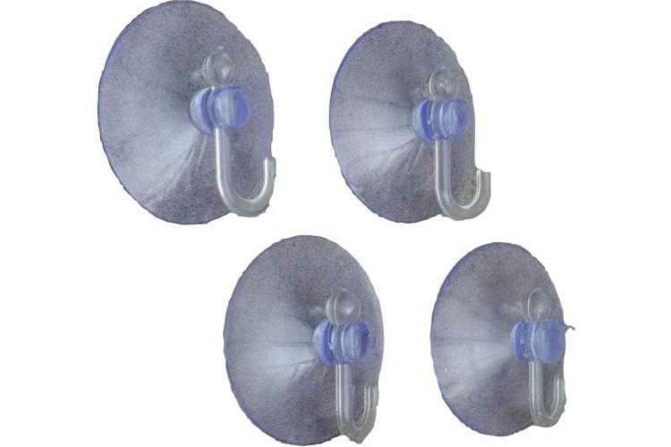 Набор крючков на вакуумной присоске Доляна Классика, 4 шт. цвет прозрачный 3090328