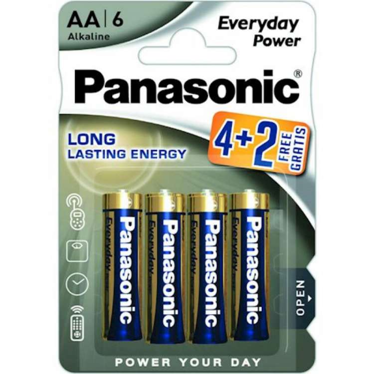 Элементы питания Panasonic LR6 Everyday Power BL6 4+2 7625