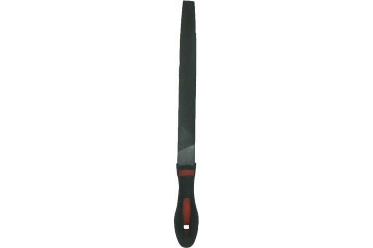 Плоский зауженный напильник с ручкой PVC (200 мм, насечка №2 средняя, по 3м сторонам) BAUM 3702200