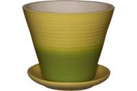 Горшок для цветов Котовская керамика Цветочный 2 желто-зеленый, 1.5 л 10001183