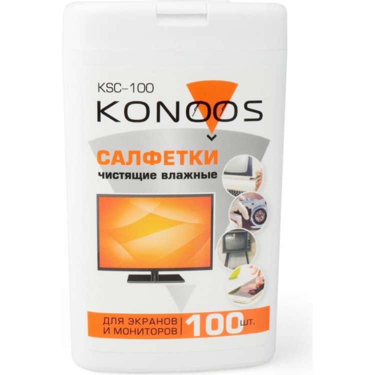 Салфетки для экранов Konoos в компактной банке, 100 шт KSC-100