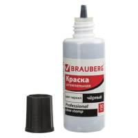 Штемпельная краска BRAUBERG Professional clear stamp, черная, 30 мл, на водной основе, 227983