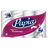 Бумажное полотенце PAPIA 3 слоя, 4 рулона 1/7 100280