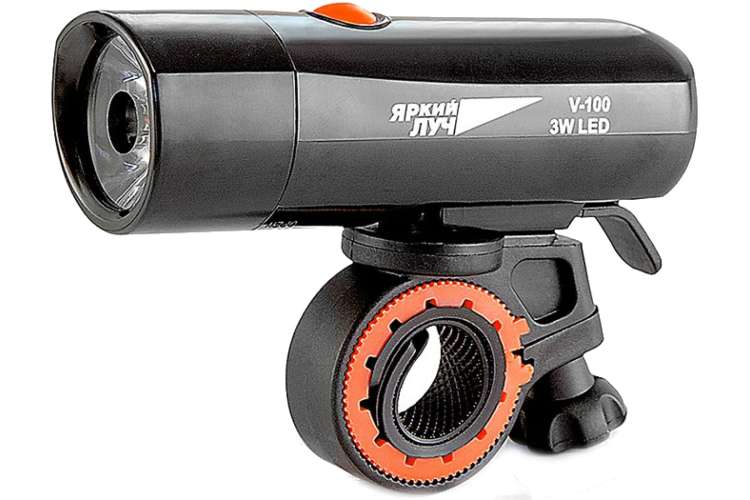 Велосипедный фонарь ЯРКИЙ ЛУЧ V-100 LED 3W, 3 режима, 4xAAA 4606400615422