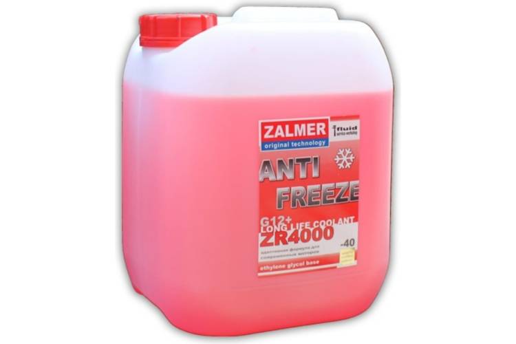 Антифриз ZALMER Antifreeze ZR4000 LLC G12+ красный -40С 10кг нетто ZR40R010