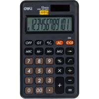 Настольный компактный калькулятор DELI em120,12 разрядный, двойное питание, 118x70 мм, темно-серый 1552689