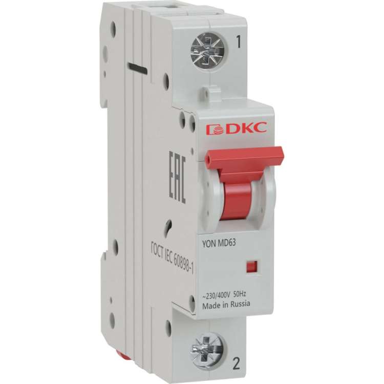 Автоматический модульный выключатель DKC YON MD63 1P 6А C 10kA MD63-1C6-10