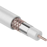 Коаксиальный кабель REXANT RG-6U+Cu, 75 Ом, Cu/Al/Cu, 64%, бухта 305 м, белый 01-2231