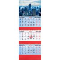Квартальный календарь BRAUBERG на 2023г, 3 блока, 3 гребня, с бегунком, офсет, NEW YORK 114233