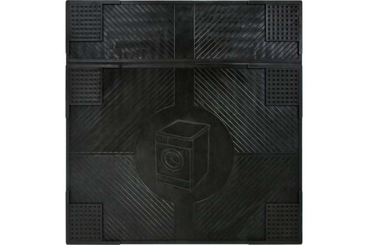 Резиновый антивибрационный коврик VORTEX  62x65x0,7 см, черный 24258