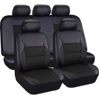 Чехлы для автомобильных сидений KRAFT LUXURY универсльные, экокожа, черные KT 835640