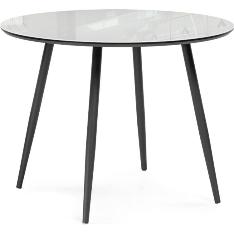 Стеклянный стол Woodville абилин 100 ультра белое стекло/черное/черный матовый 516543