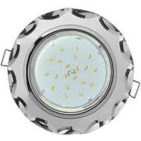 Светильник Ecola GX53 H4 5313 Glass стекло, круг с вогнутыми гранями, хром-хром, зеркальный 38x126 FM53RCECH