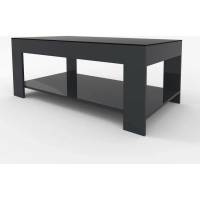 Журнальный стол Мебелик BeautyStyle 26 графит темный U961 стекло черное 4972