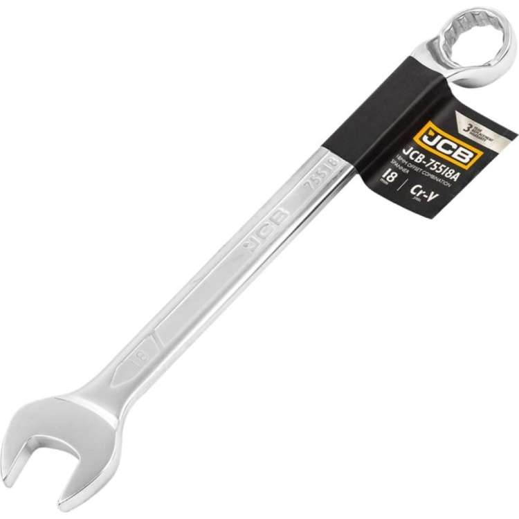 Ключ комбинированный JCB отогнутый на 75грд. 18мм JCB-75518A(58138)