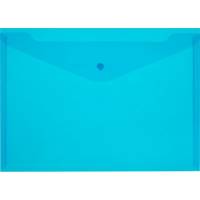 Прозрачная папка-конверт Attache на кнопке КНК 150 синий 10 шт в упаковке 859087