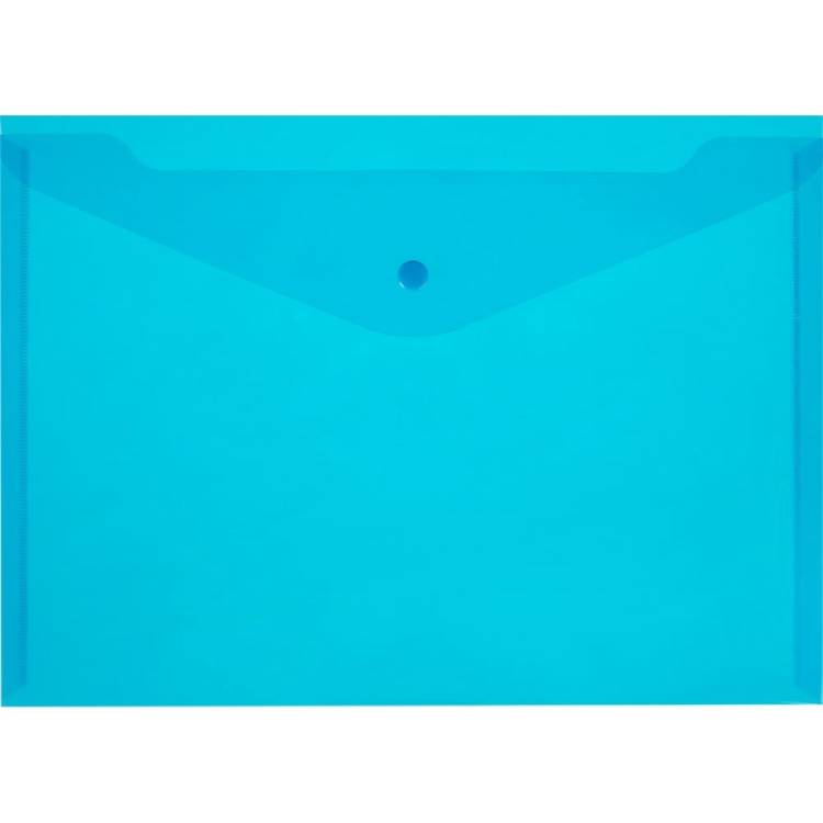 Прозрачная папка-конверт Attache на кнопке КНК 150 синий 10 шт в упаковке 859087