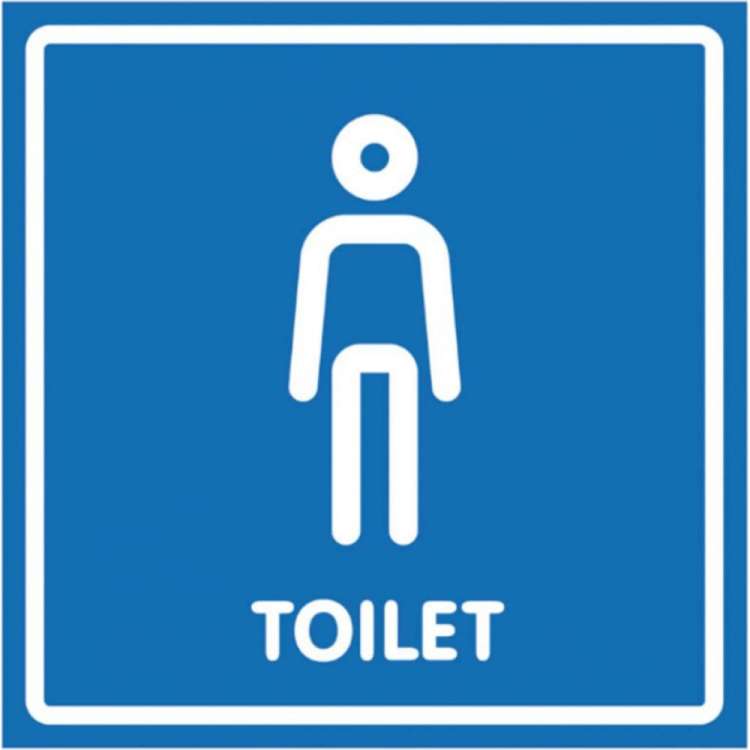 Наклейка Контур Лайн 130х130 Туалет мужской 10FC0135