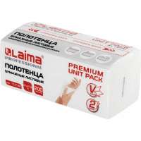 Бумажные полотенца LAIMA Premium Unit Pack 1 пачка, 200 листов, система H3, 2-слойные, 21x21.6 см, V-сложение 112140