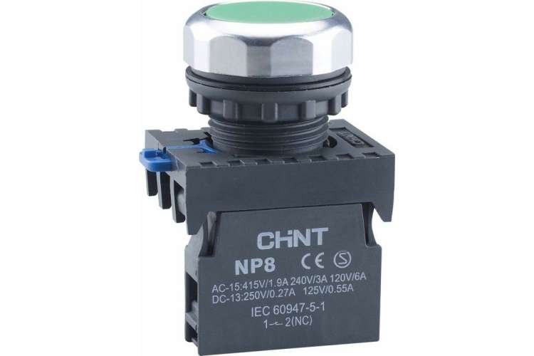 Кнопка управления CHINT NP8-10BN/3 без подсветки зел. 1НО IP65 (R) 667232